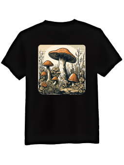 Koszulka Koszulka Męska Grzyby Czarna - Śmieszne T-Shirty z Nadrukami ?