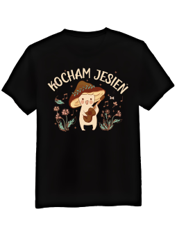 Koszulka Koszulka Męska Kocham Jesień Czarna - Śmieszne T-Shirty z Nadrukami ?