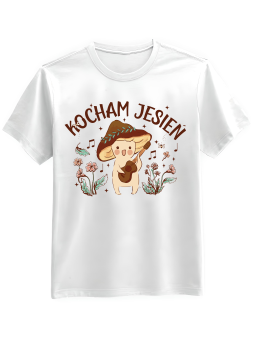 Koszulka Koszulka Męska Kocham Jesień Biała - Śmieszne T-Shirty z Nadrukami ?