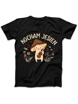 Koszulka Koszulka Damska Kocham Jesień Czarna - Śmieszne T-Shirty z Nadrukami ?