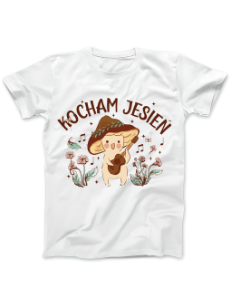 Koszulka Koszulka Damska Kocham Jesień Biała - Śmieszne T-Shirty z Nadrukami ?