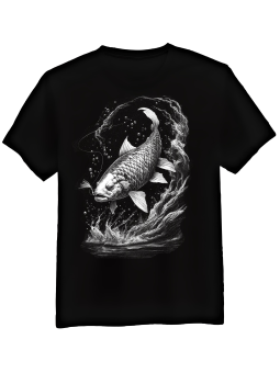 Koszulka Koszulka Męska Realistyczny Karp Czarna - Śmieszne T-Shirty z Nadrukami ?