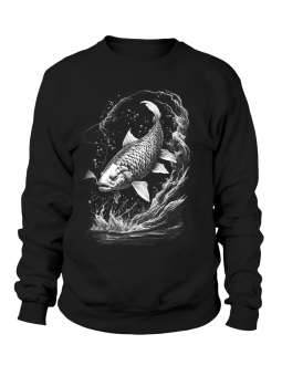 Bluza Męska Realistyczny Karp Czarna - Śmieszne T-Shirty z Nadrukami ?