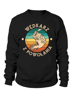 Bluza Męska Wędkarz z Powołania Czarna - Śmieszne T-Shirty z Nadrukami ?