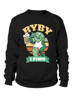 Bluza Męska Ryby i Piwo - Śmieszne T-Shirty z Nadrukami ?