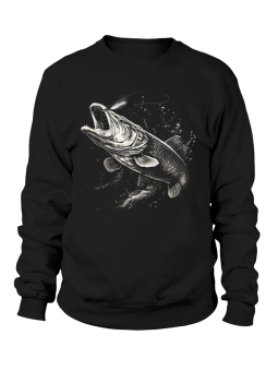 Bluza Męska Szczupak Łapiący Haczyk Czarna - Śmieszne T-Shirty z Nadrukami ?