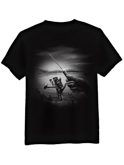 Koszulka Koszulka Męska Wędka Czarna - Śmieszne T-Shirty z Nadrukami ?