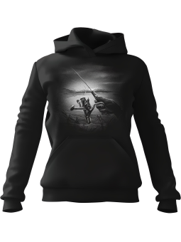 Bluza Męska z kapturem Wędka Czarna - Śmieszne gadżety z Nadrukami ?