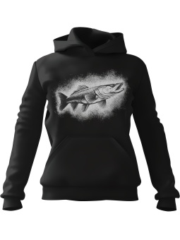Bluza Męska z kapturem Szczupak Monochrom Czarna - Śmieszne gadżety z Nadrukami ?