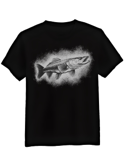 Koszulka Koszulka Męska Szczupak Monochrom Czarna - Śmieszne T-Shirty z Nadrukami ?