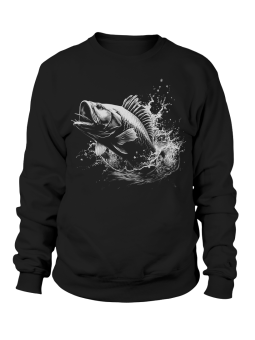 Bluza Męska Realistyczny Okoń Czarna - Śmieszne T-Shirty z Nadrukami ?