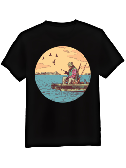 Koszulka Koszulka Męska Wędkarz Czarna - Śmieszne T-Shirty z Nadrukami ?