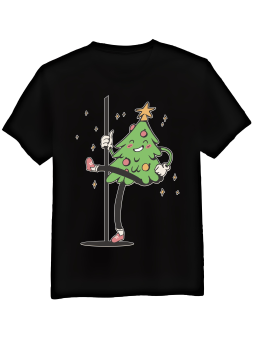 Koszulka Koszulka Męska Pole Dance Choinka Czarna - Śmieszne T-Shirty z Nadrukami ?