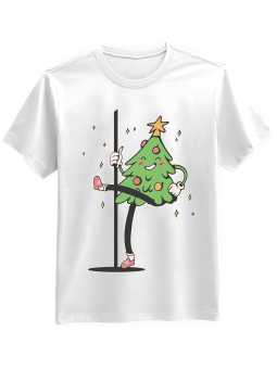 Koszulka Koszulka Męska Pole Dance Choinka Biała - Śmieszne T-Shirty z Nadrukami ?