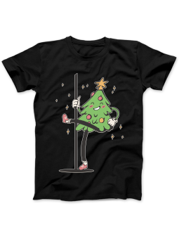 Koszulka Koszulka Damska Pole Dance Choinka Czarna - Śmieszne T-Shirty z Nadrukami ?