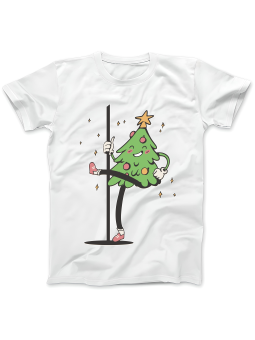 Koszulka Koszulka Damska Pole Dance Choinka Biała - Śmieszne T-Shirty z Nadrukami ?