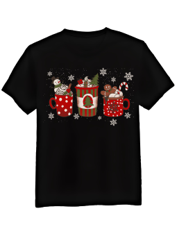 Koszulka Koszulka Męska Świąteczne Kawki Czarna - Śmieszne T-Shirty z Nadrukami ?