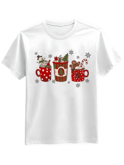 Koszulka Koszulka Męska Świąteczne Kawki Biała - Śmieszne T-Shirty z Nadrukami ?