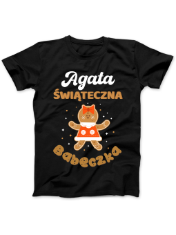 Koszulka Koszulka Damska Świąteczna Babeczka [WYBIERZ IMIĘ] - Śmieszne T-Shirty z Nadrukami ?