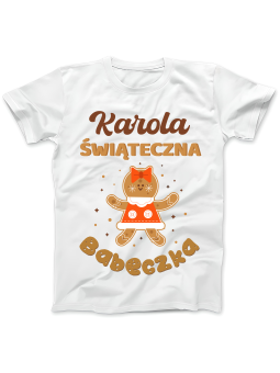 Koszulka Koszulka Damska Świąteczna Babeczka [WYBIERZ IMIĘ] - Śmieszne T-Shirty z Nadrukami ?