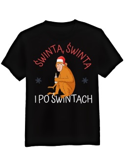 Koszulka Koszulka Męska Świnta Świnta Czarna - Śmieszne T-Shirty z Nadrukami ?