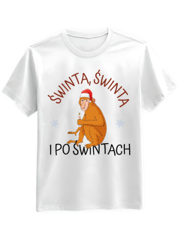 Koszulka Koszulka Męska Świnta Świnta Biała - Śmieszne T-Shirty z Nadrukami ?