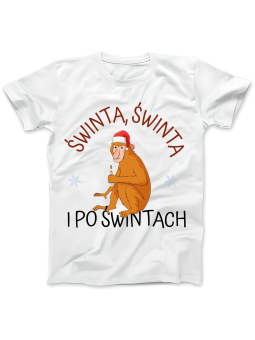 Koszulka Koszulka Damska Świnta Świnta Biała - Śmieszne T-Shirty z Nadrukami ?