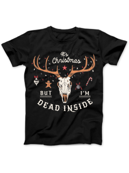 Koszulka Koszulka Damska Christmas Dead Inside Czarna - Śmieszne T-Shirty z Nadrukami ?