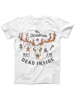 Koszulka Koszulka Damska Christmas Dead Inside Biała - Śmieszne T-Shirty z Nadrukami ?
