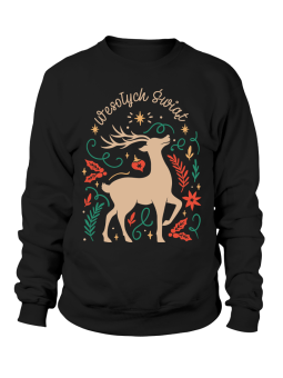 Bluza Damska Jelonek Wesołych Świąt - Śmieszne T-Shirty z Nadrukami ?