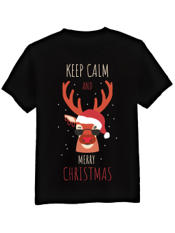 Koszulka Koszulka Męska Keep Calm Christmas Czarna - Śmieszne T-Shirty z Nadrukami ?