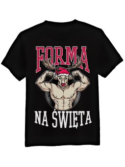 Koszulka Koszulka Męska Forma Na Święta Czarna - Śmieszne T-Shirty z Nadrukami ?