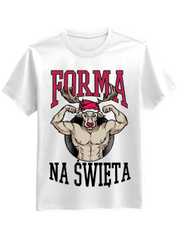 Koszulka Koszulka Męska Forma Na Święta Biała - Śmieszne T-Shirty z Nadrukami ?