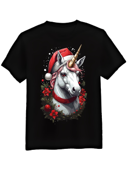 Koszulka Koszulka Męska Świąteczny Jednorożec Czarna - Śmieszne T-Shirty z Nadrukami ?