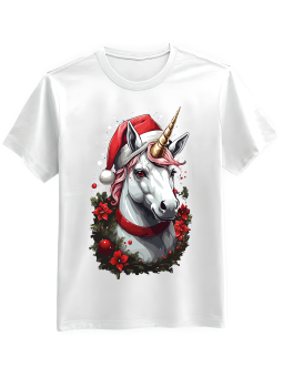 Koszulka Koszulka Męska Świąteczny Jednorożec Biała - Śmieszne T-Shirty z Nadrukami ?