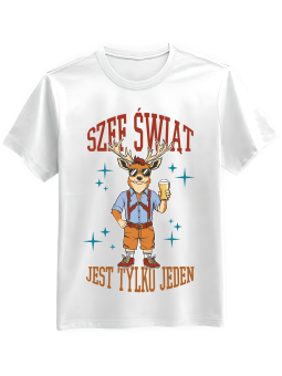 Koszulka Koszulka Męska Szef Świąt Biała - Śmieszne T-Shirty z Nadrukami ?