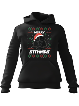 Bluza Męska z kapturem Merry Sithmas Czarna - Śmieszne gadżety z Nadrukami ?