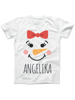 Koszulka Koszulka Damska Pani Bałwan [WYBIERZ IMIĘ] Biała - Śmieszne T-Shirty z Nadrukami ?