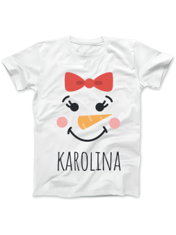 Koszulka Koszulka Damska Pani Bałwan [WYBIERZ IMIĘ] Biała - Śmieszne T-Shirty z Nadrukami ?