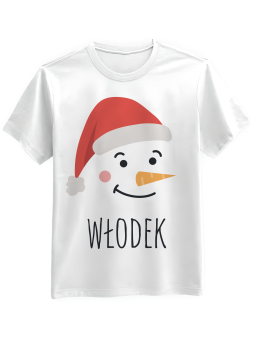 Koszulka Koszulka Męska Pan Bałwan [WYBIERZ IMIĘ] Biała - Śmieszne T-Shirty z Nadrukami ?