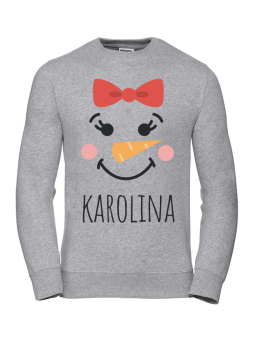 Bluza Damska Pani Bałwan [WYBIERZ IMIĘ] Szara - Śmieszne T-Shirty z Nadrukami ?