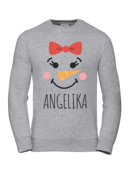 Bluza Damska Pani Bałwan [WYBIERZ IMIĘ] Szara - Śmieszne T-Shirty z Nadrukami ?