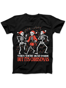 Koszulka Koszulka Damska Christmas Skeletons Czarna - Śmieszne T-Shirty z Nadrukami ?