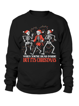 Bluza Damska Christmas Skeletons Czarna - Śmieszne T-Shirty z Nadrukami ?