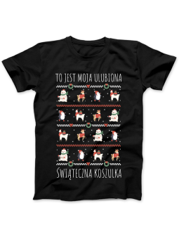 Koszulka Koszulka Damska Ulubiona Świąteczna Koszulka Czarna - Śmieszne T-Shirty z Nadrukami ?