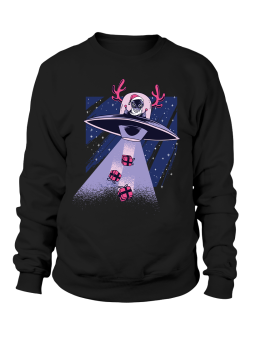 Bluza Damska UFO Mikołaj Czarna - Śmieszne T-Shirty z Nadrukami ?