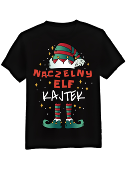 Koszulka Koszulka Męska Naczelny Elf [WYBIERZ IMIĘ] - Śmieszne T-Shirty z Nadrukami ?