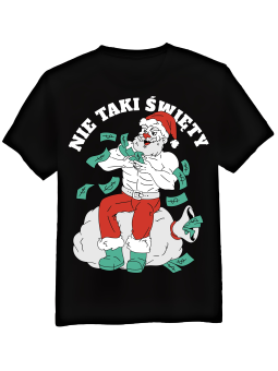 Koszulka Koszulka Męska Nie Taki Święty Czarna - Śmieszne T-Shirty z Nadrukami ?