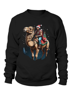 Bluza Damska Mędrzec Na Wielbłądzie Czarna - Śmieszne T-Shirty z Nadrukami ?