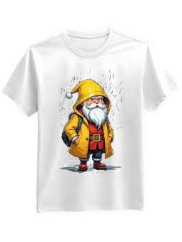 Koszulka Koszulka Męska Mikołaj w Deszczu Biała - Śmieszne T-Shirty z Nadrukami ?